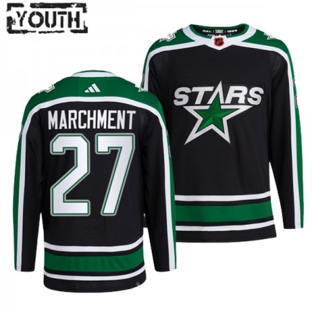 Dallas Stars Dresy Mason Marchment 27 Adidas 2022-23 Černá Reverse Retro 2.0 Authentic - Dětské